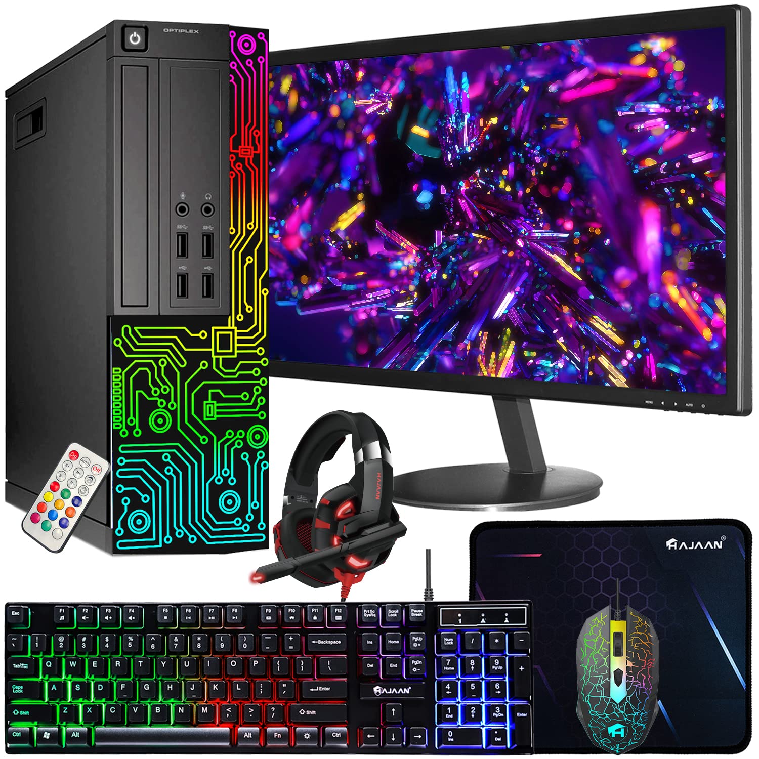 Calculator Gaming Dell OptiPlex i5 16GB RAM 512GB SSD + Monitor 24" RGB (Renovat)